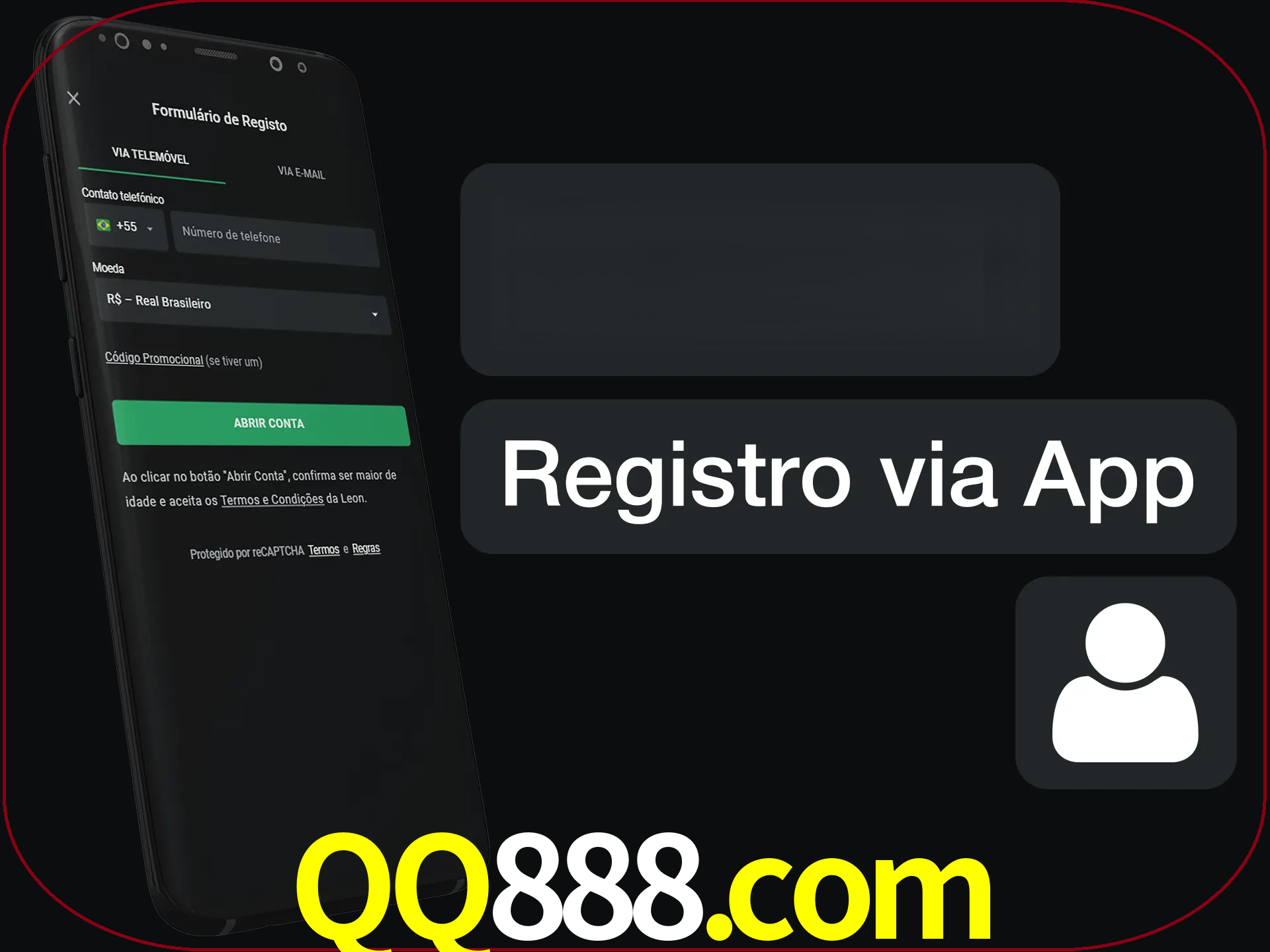 Registre-se com duas etapas usando o aplicativo.