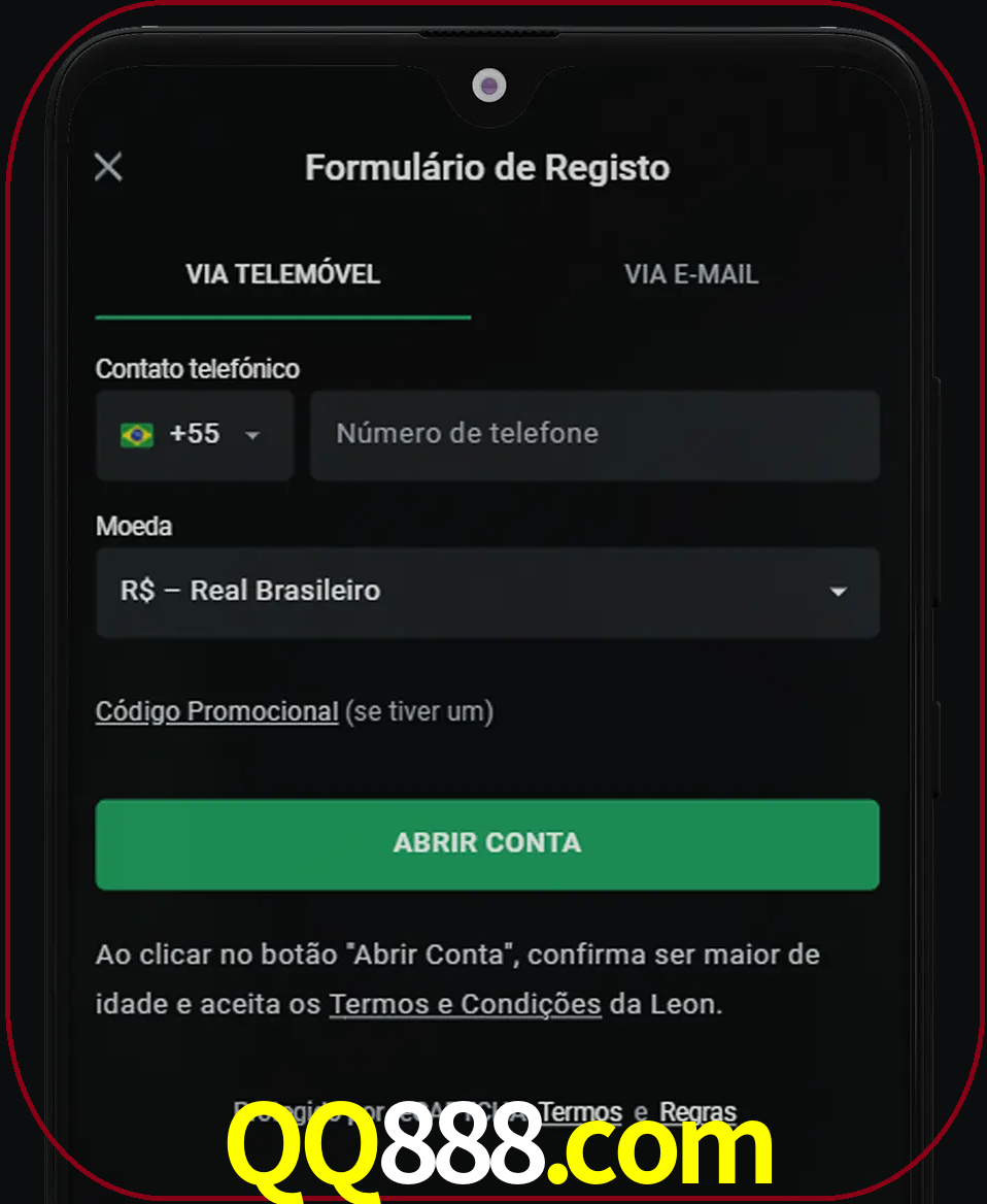 Abra o aplicativo e inicie o processo de registro.